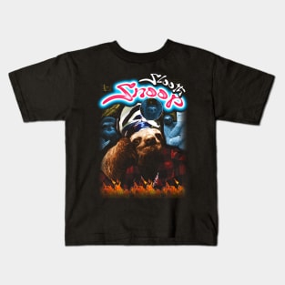 Snoop sloth vintage 90s bootleg design Kids T-Shirt